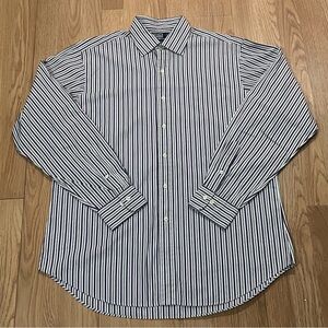 Polo Ralph Lauren Men’s 16 L Long Sleeve Button Down Shirt Purple Striped Curham